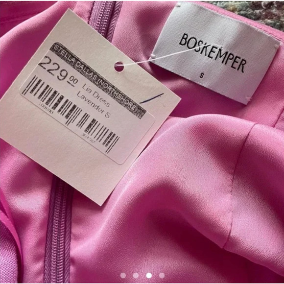 NWT BOSKEMPER Pink Ruffled Strapless Designer Dress Size Small - Picture 14 of 14